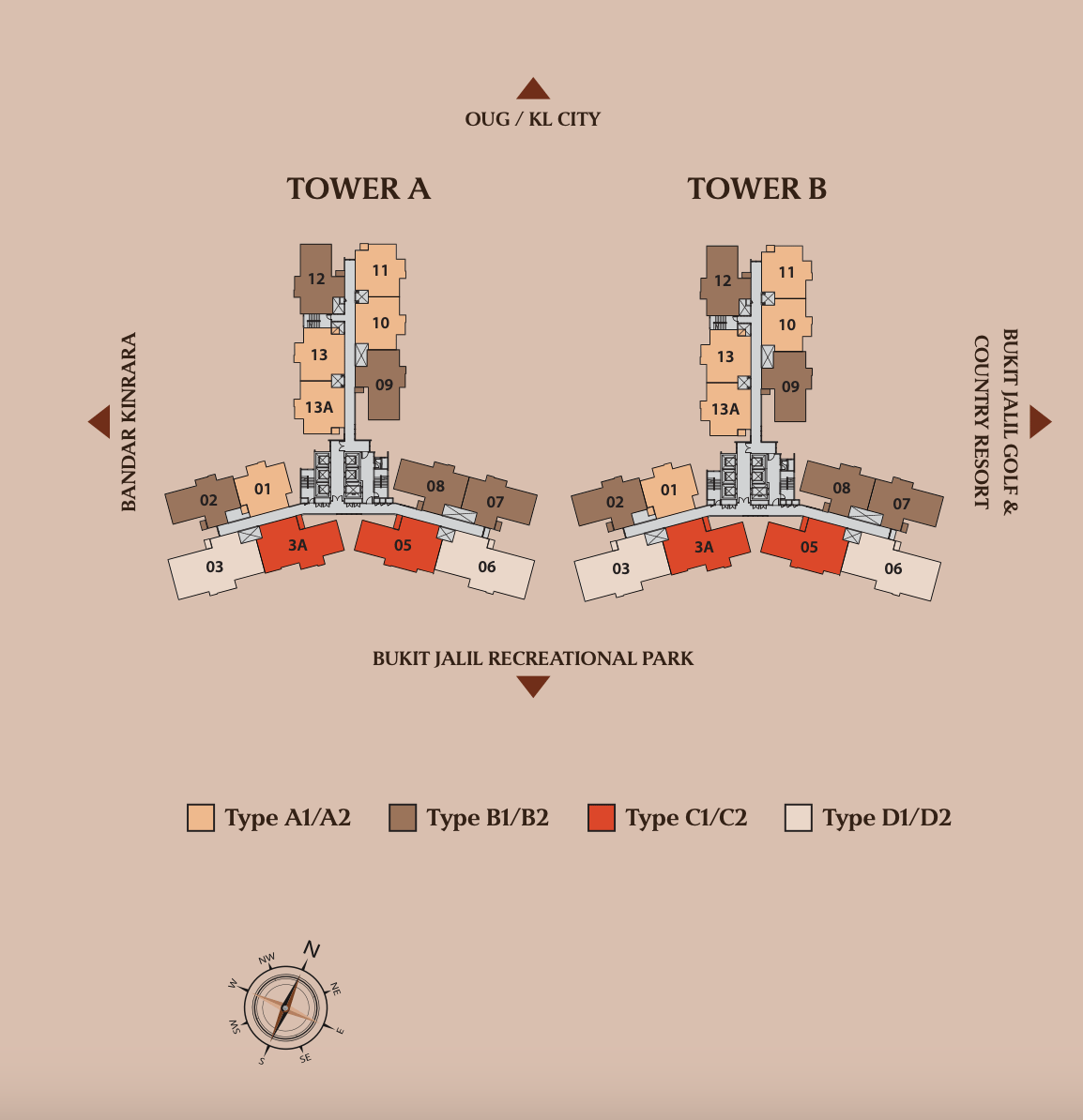 Tower A & B — Typical Floor Layout